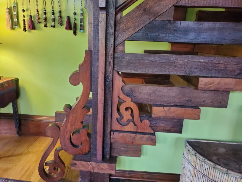 Detail on steps leading to Carriage House rooms